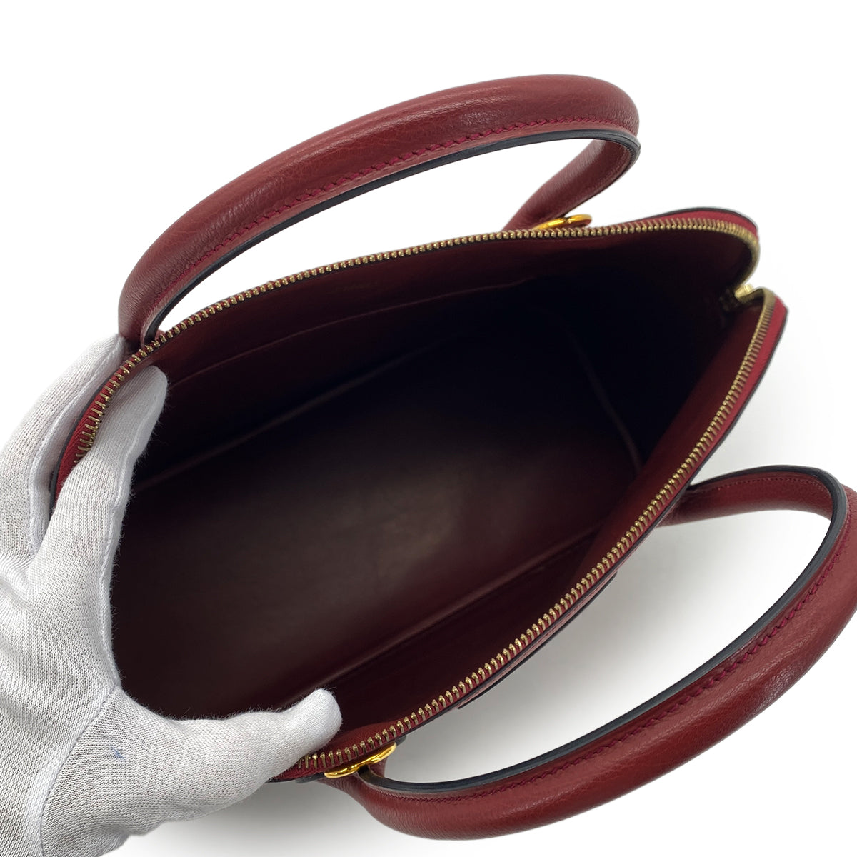 Luxury Promise Japan HERMES BOLIDE 35 ROUGE H FJORD HAND SHOULDER BAG □D GHW 90294969