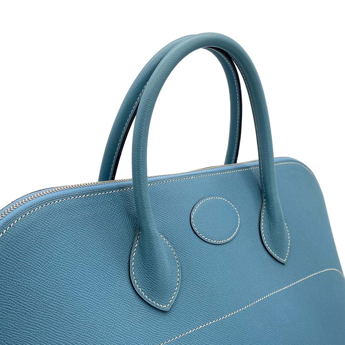 Luxury Promise Japan HERMES BOLIDE 45 BLUE JEAN VEAU EPSOM HAND BAG 2007 SQUARE K PALLADIUM HARDWARE 90317857