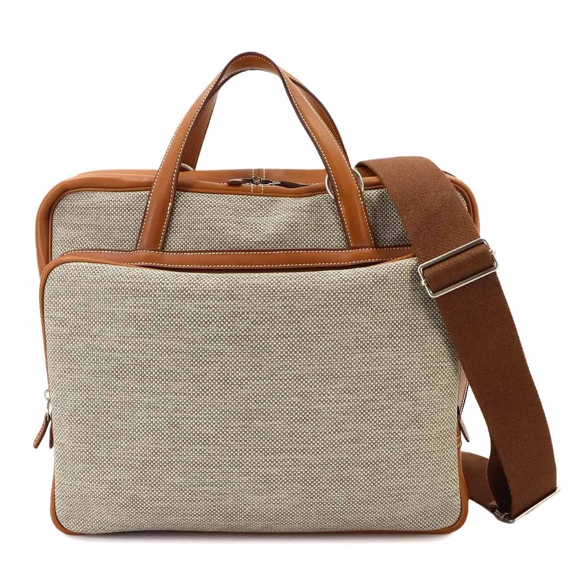 Luxury Promise Japan *HERMES Caleche Express Briefcase Shoulder Bag Toile H Technique 90337752