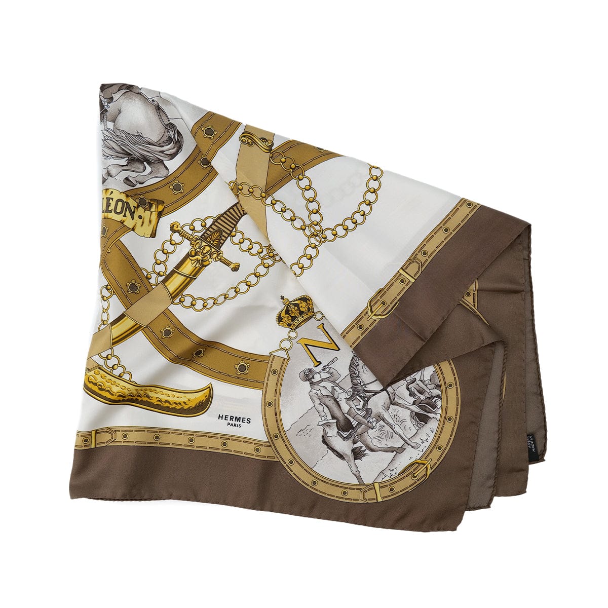Luxury Promise Japan HERMES CARRE 90 NAPOLEON SCARF SILK BROWN 90304775