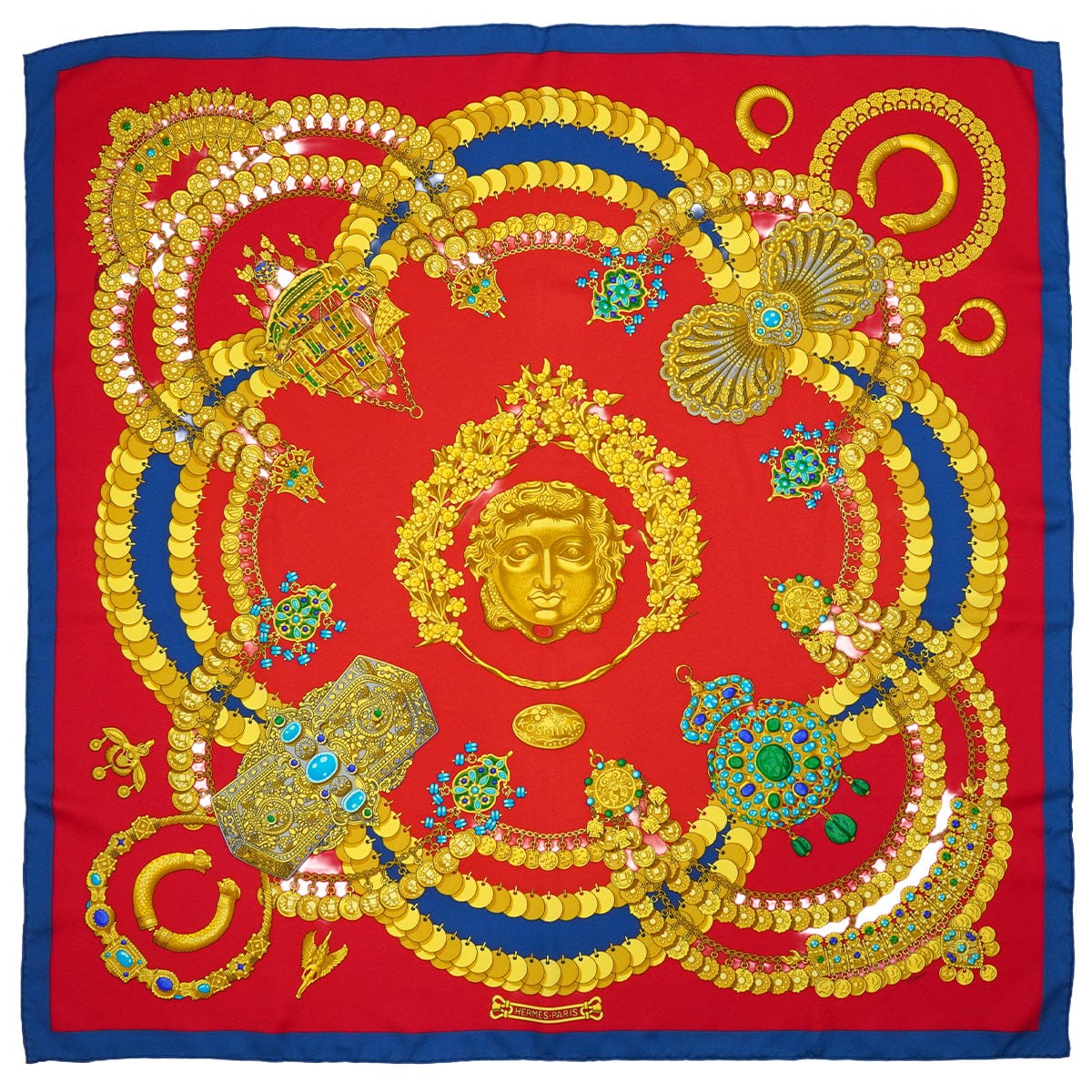 Luxury Promise Japan HERMES CARRE 90 SCARF KOSMIMA RED MULTICOLOR SILK 90345079
