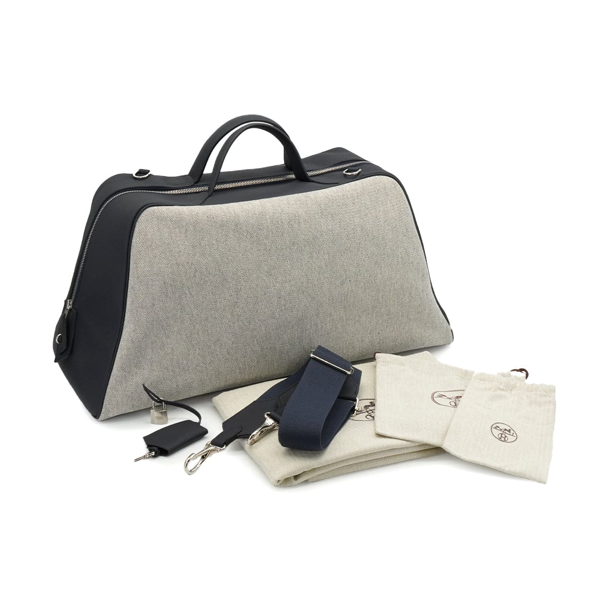 Luxury Promise Japan HERMES CAVOUR 48H BLUE INDIGO TOILE H TAURILLON CRISTOBAL BOSTON BAG  2019 D STAMP PALLADIUM HARDWARE 90340495