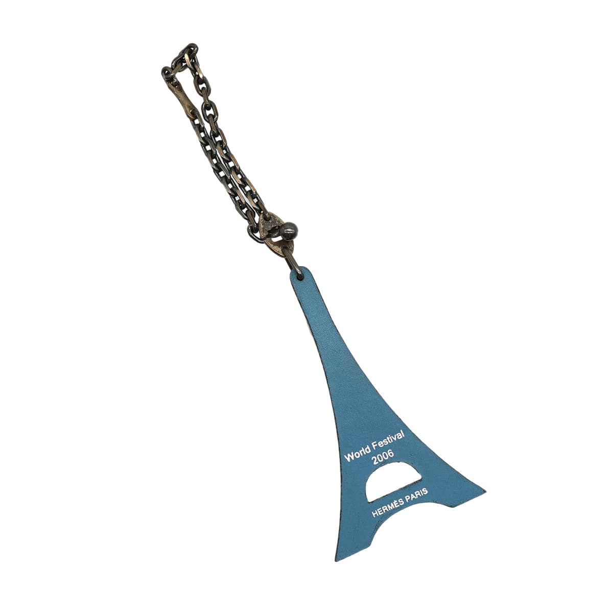Luxury Promise Japan HERMES CHARM 2006 HAWAII WORLD FESTIVAL BLUE JEAN LEATHER ACCESSORY 90333893