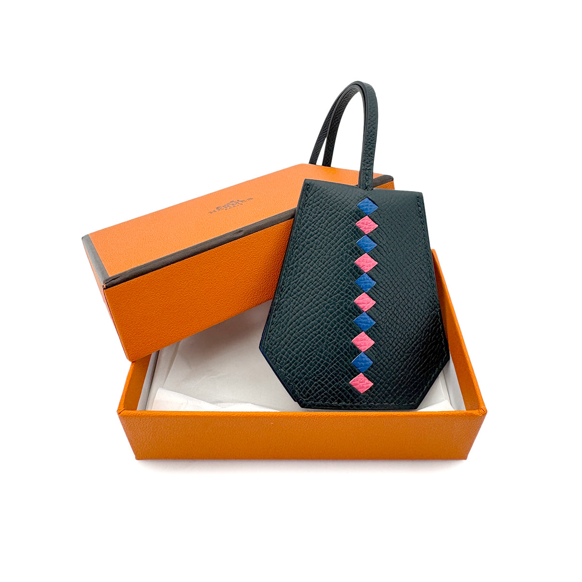Luxury Promise Japan HERMES CLOCHETTE CLES TRESSAGE GREEN EPSOM U 90274092