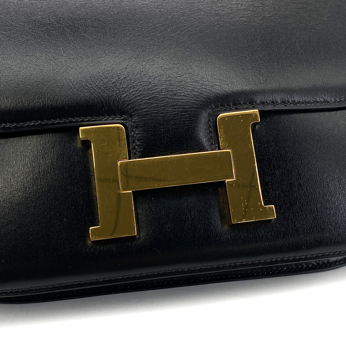Luxury Promise Japan HERMES CONSTANCE 23 BLACK BOXCALF SHOULDER BAG 〇O GHW 90299789