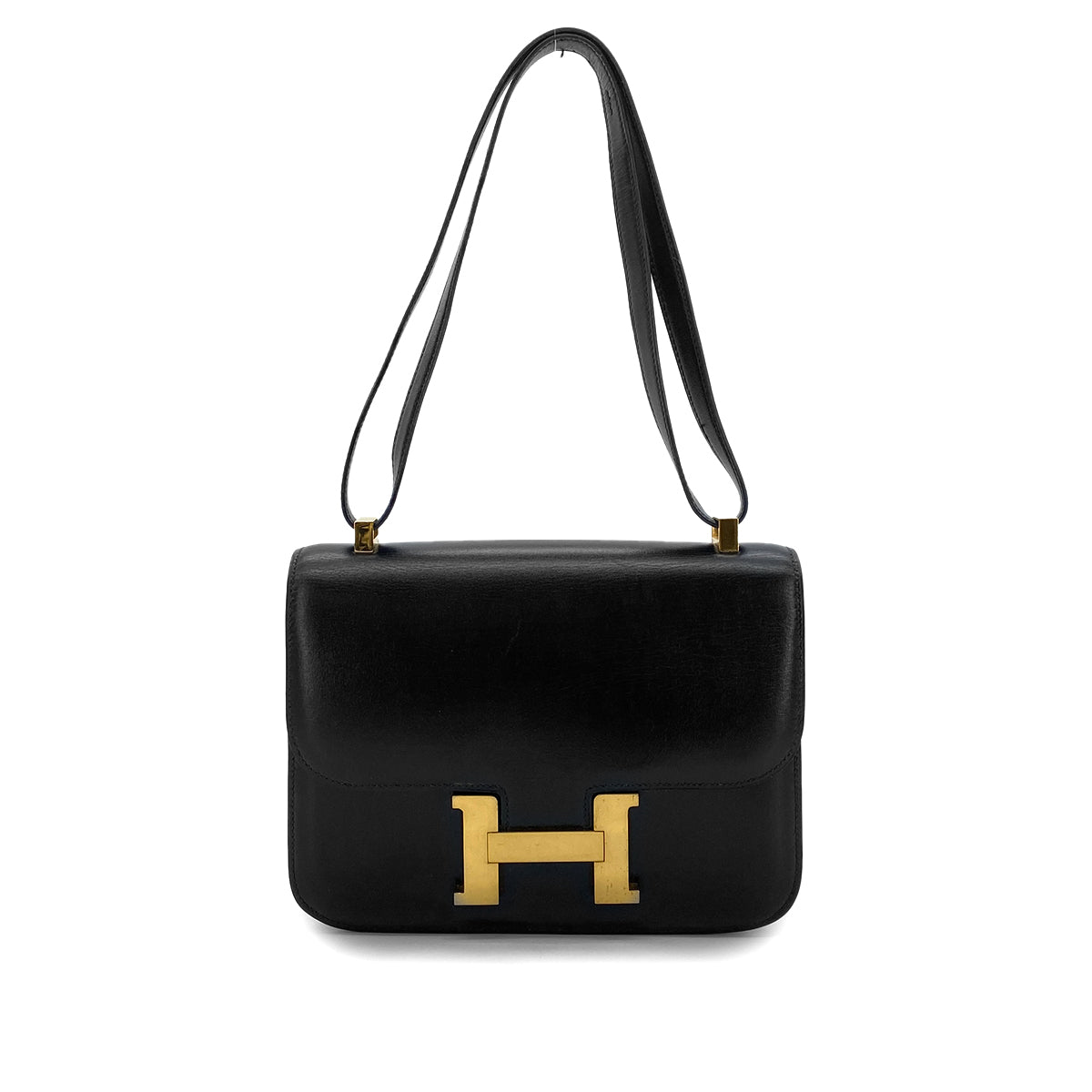 Luxury Promise Japan HERMES CONSTANCE 23 BLACK BOXCALF SHOULDER BAG 〇O GHW 90299789