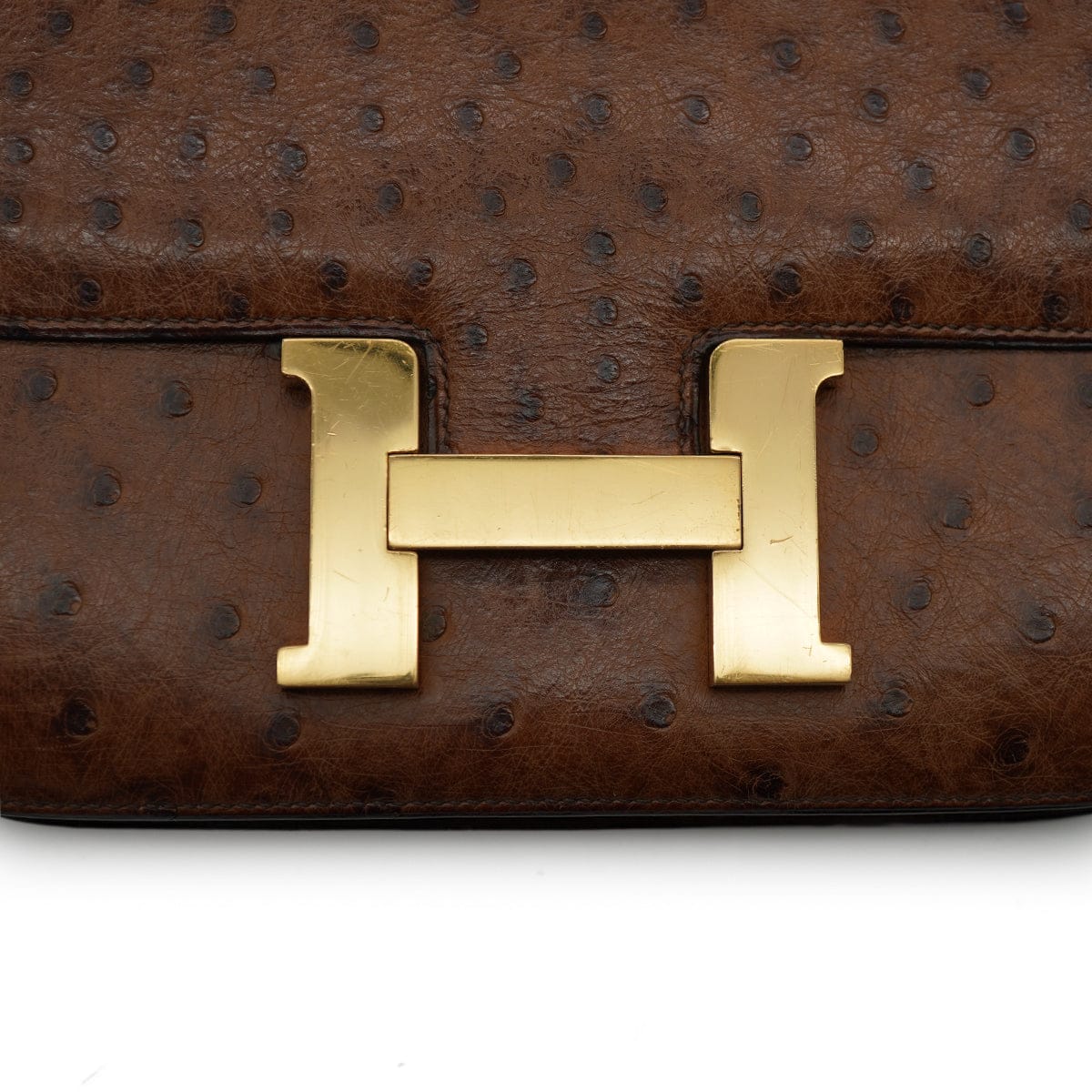 Luxury Promise Japan HERMES CONSTANCE 23 ETRUSQUE OSTRICH SHOULDER BAG 1986 CIRCLE P GOLD HARDWARE 90335143