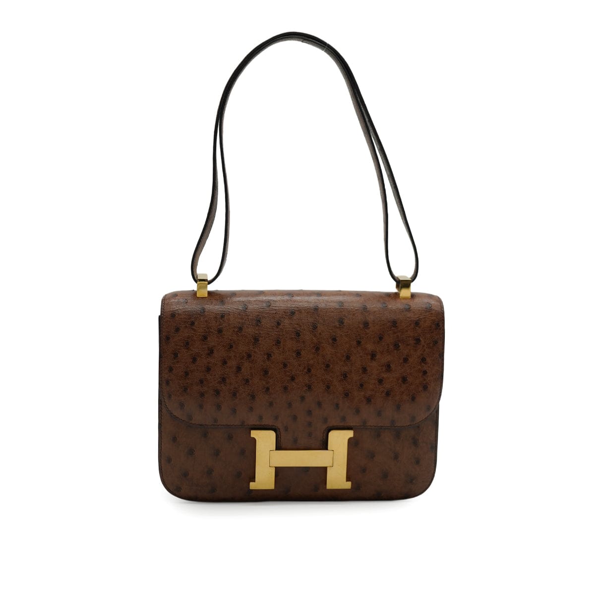 Luxury Promise Japan HERMES CONSTANCE 23 ETRUSQUE OSTRICH SHOULDER BAG 1986 CIRCLE P GOLD HARDWARE 90335143
