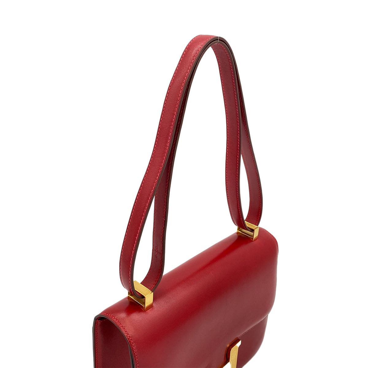 Luxury Promise Japan HERMES CONSTANCE 24 ROUGE GARANCE BOX CALF SHOULDER BAG 2011 SQUARE O GUILLOCHE HARDWARE 90324746