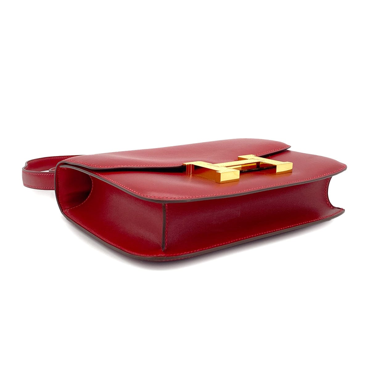 Luxury Promise Japan HERMES CONSTANCE 24 ROUGE GARANCE BOX CALF SHOULDER BAG 2011 SQUARE O GUILLOCHE HARDWARE 90324746
