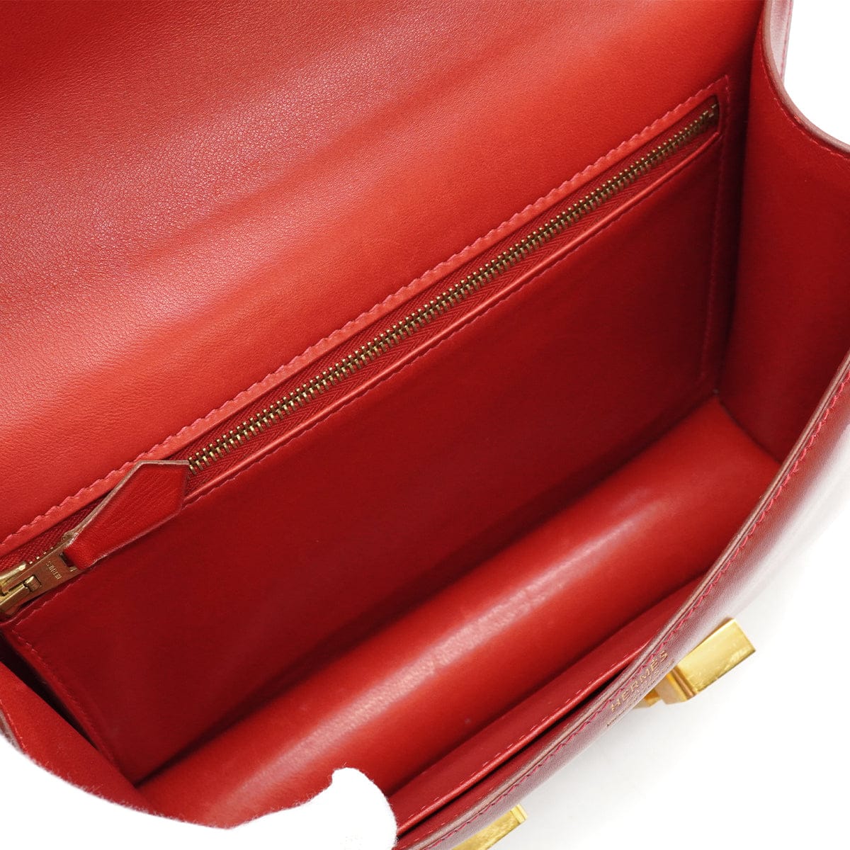 Luxury Promise Japan HERMES CONSTANCE 24 ROUGE VIF BOX CALF SHOULDER BAG 2003 SQUARE G GUILLOCHE HARDWARE 90339636