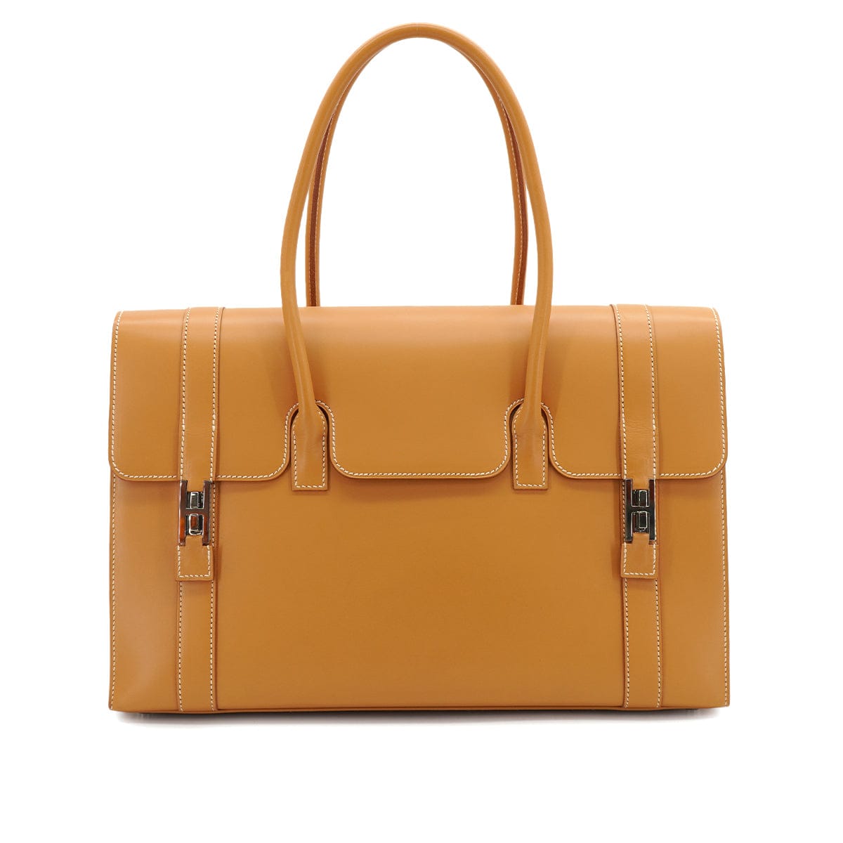 Luxury Promise Japan HERMES DRAG 37 NATUREL VEAU BARENIA HAND BAG 2000 SQUARE D PALLADIUM HARDWARE 90328123