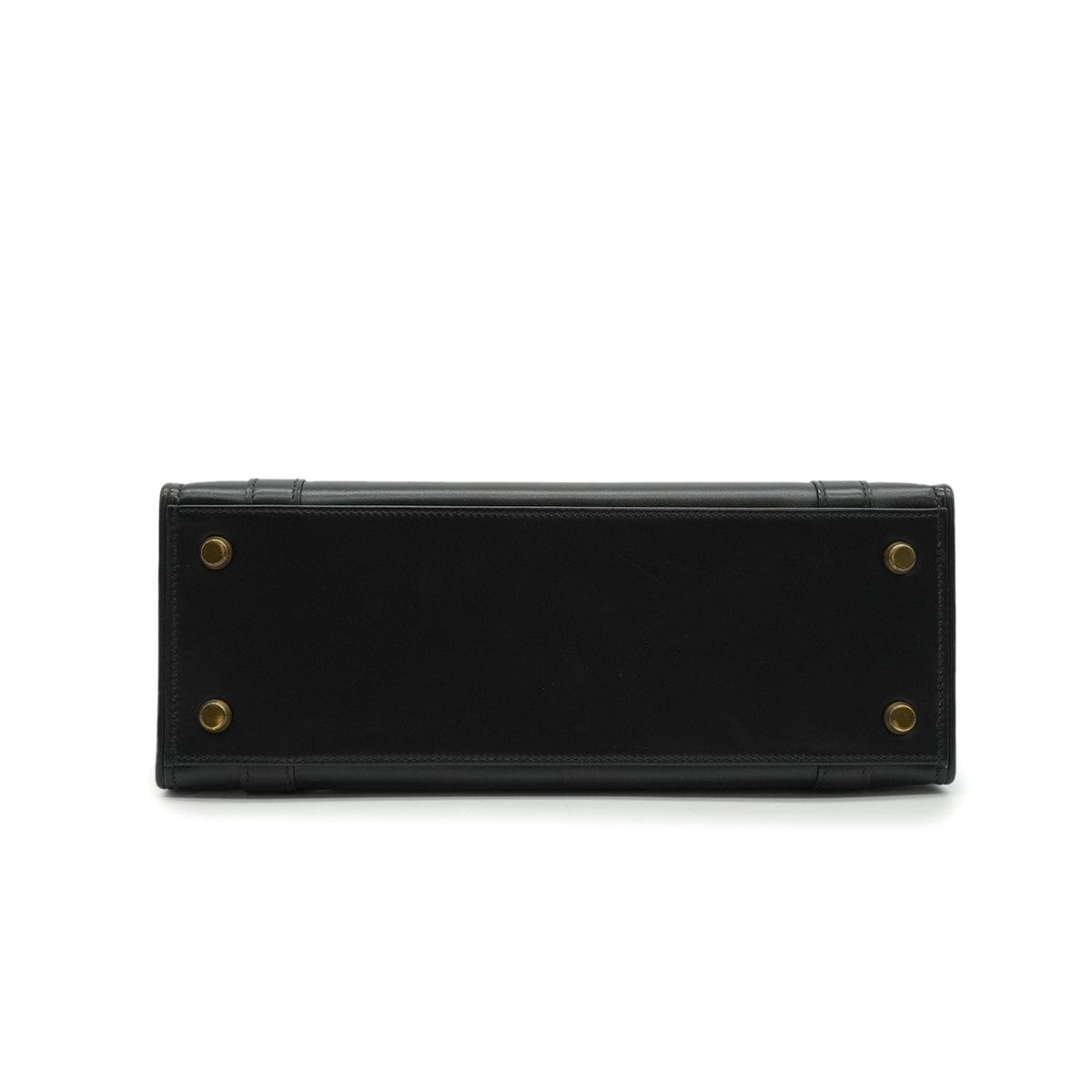 Luxury Promise Japan HERMES DRUG 27 BLACK BOX CALF HAND BAG 1978 CIRCLE H GOLD HARDWARE 90338297