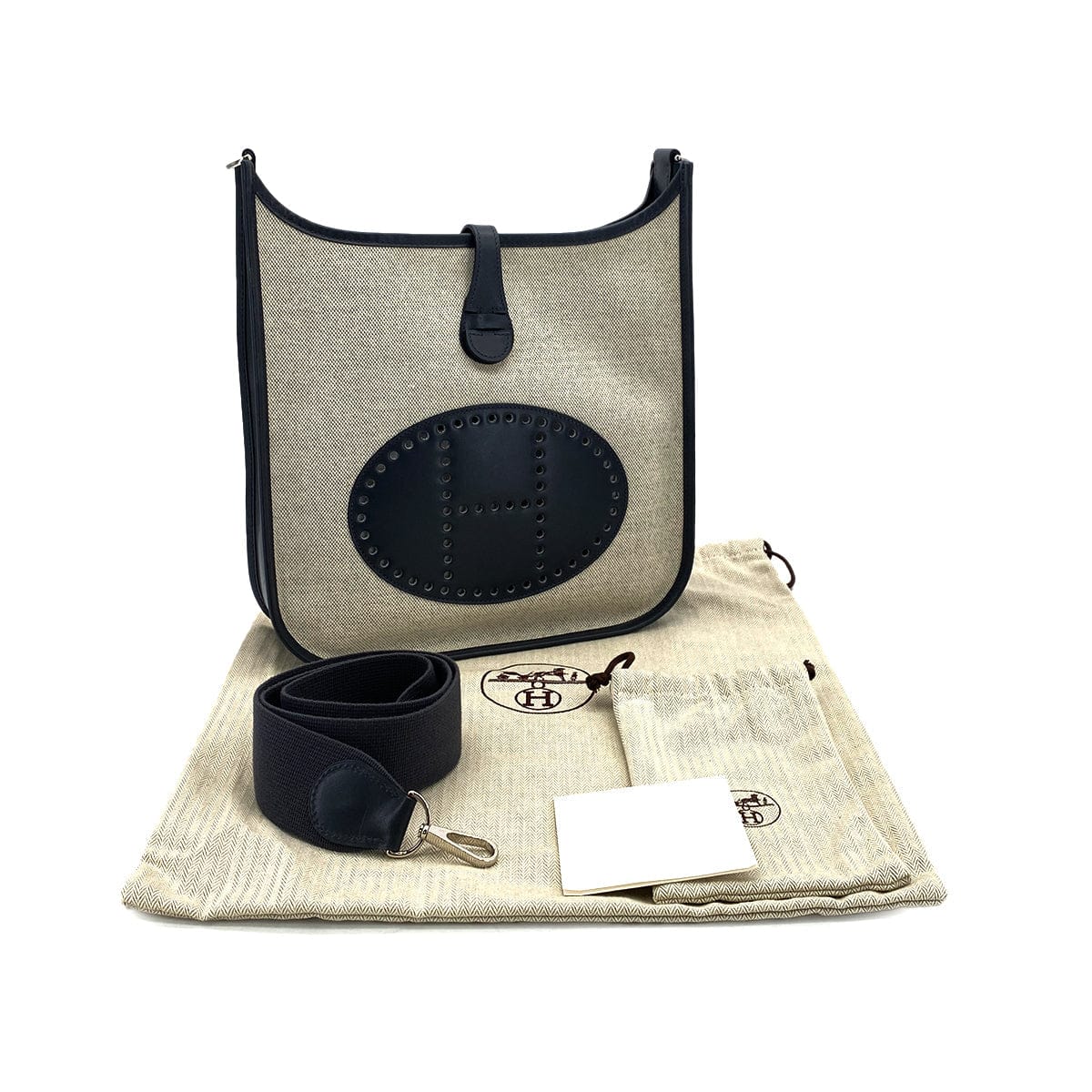 Luxury Promise Japan HERMES EVELYNE PM GRAPHITE BOXCALF TOILE H SHOULDER BAG □K 90295735