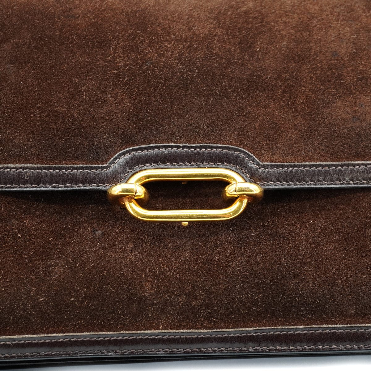 Luxury Promise Japan HERMES FONSBELLE CHOCOLAT DEBRIS BOX CALF SHOULDER BAG 1973 CIRCLE C GOLD HARDWARE 90327300