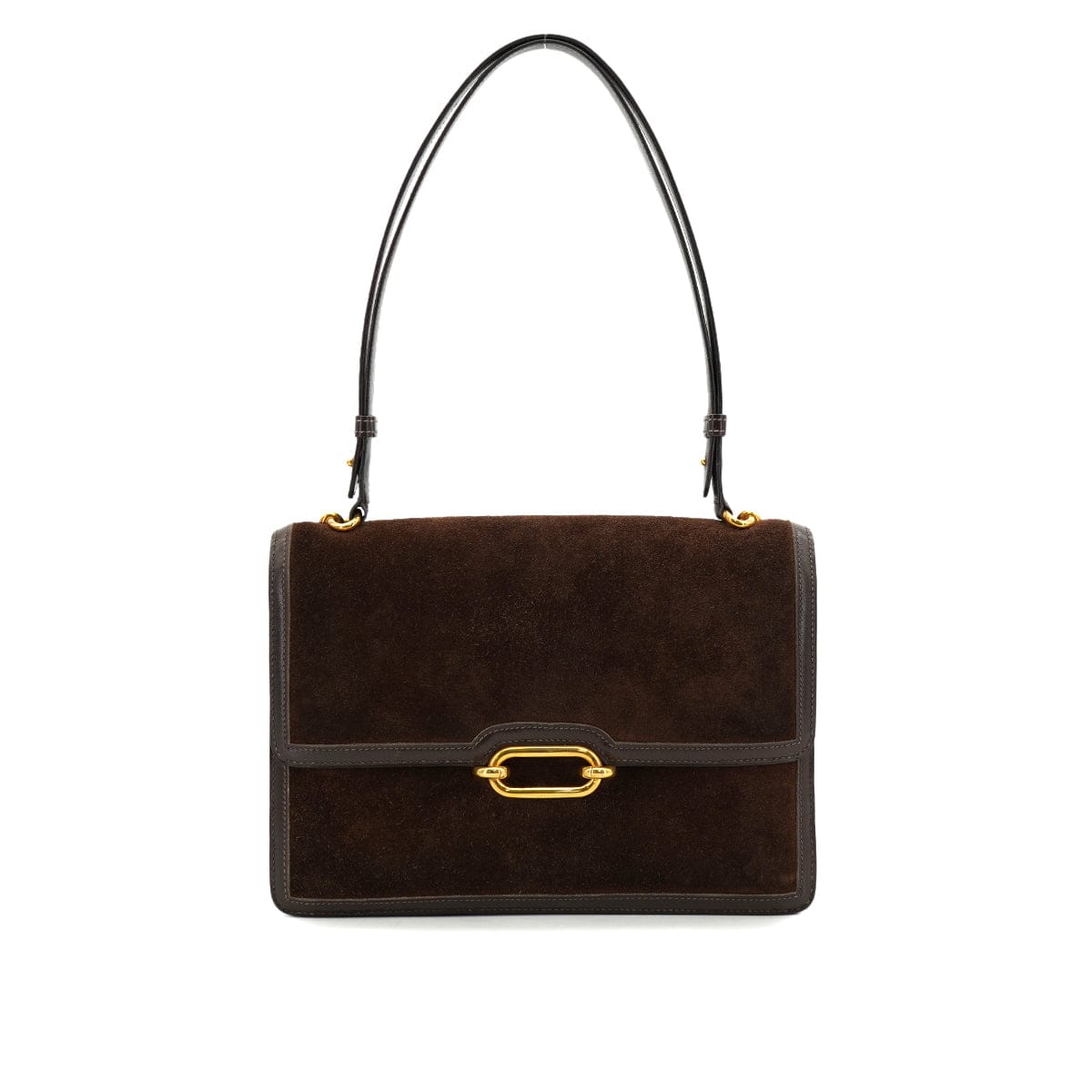 Luxury Promise Japan HERMES FONSBELLE CHOCOLAT DEBRIS BOX CALF SHOULDER BAG 1973 CIRCLE C GOLD HARDWARE 90327300