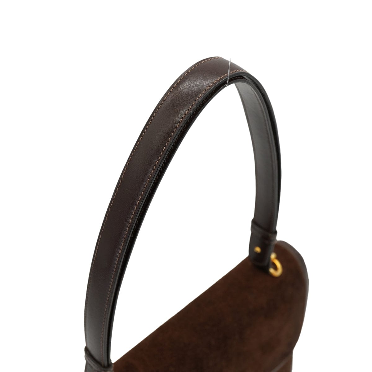 Luxury Promise Japan HERMES FONSBELLE CHOCOLAT DEBRIS BOX CALF SHOULDER BAG 1973 CIRCLE C GOLD HARDWARE 90327300