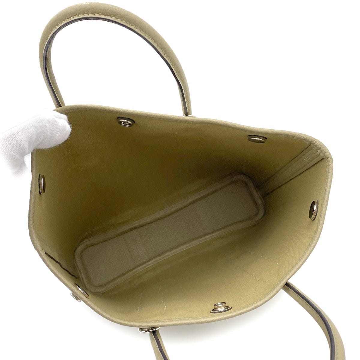 Luxury Promise Japan HERMES GARDEN FILE PM TOILE MILITARY KHAKI TOTE SHOULDER BAG Z 90258087