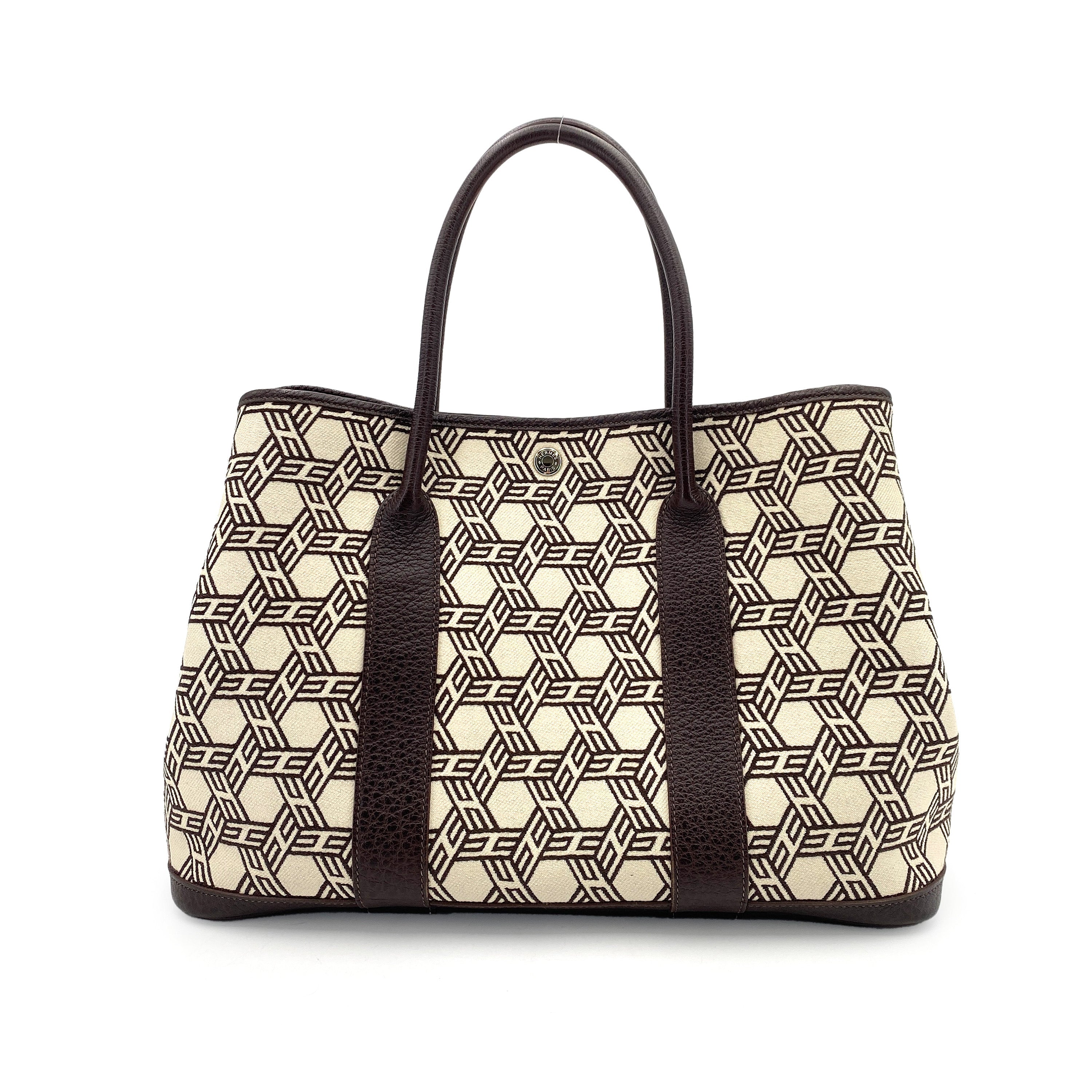 Luxury Promise Japan HERMES GARDEN PARTY 36 PM DARK BROWN TOILE SO H TOTE BAG □K 90245540