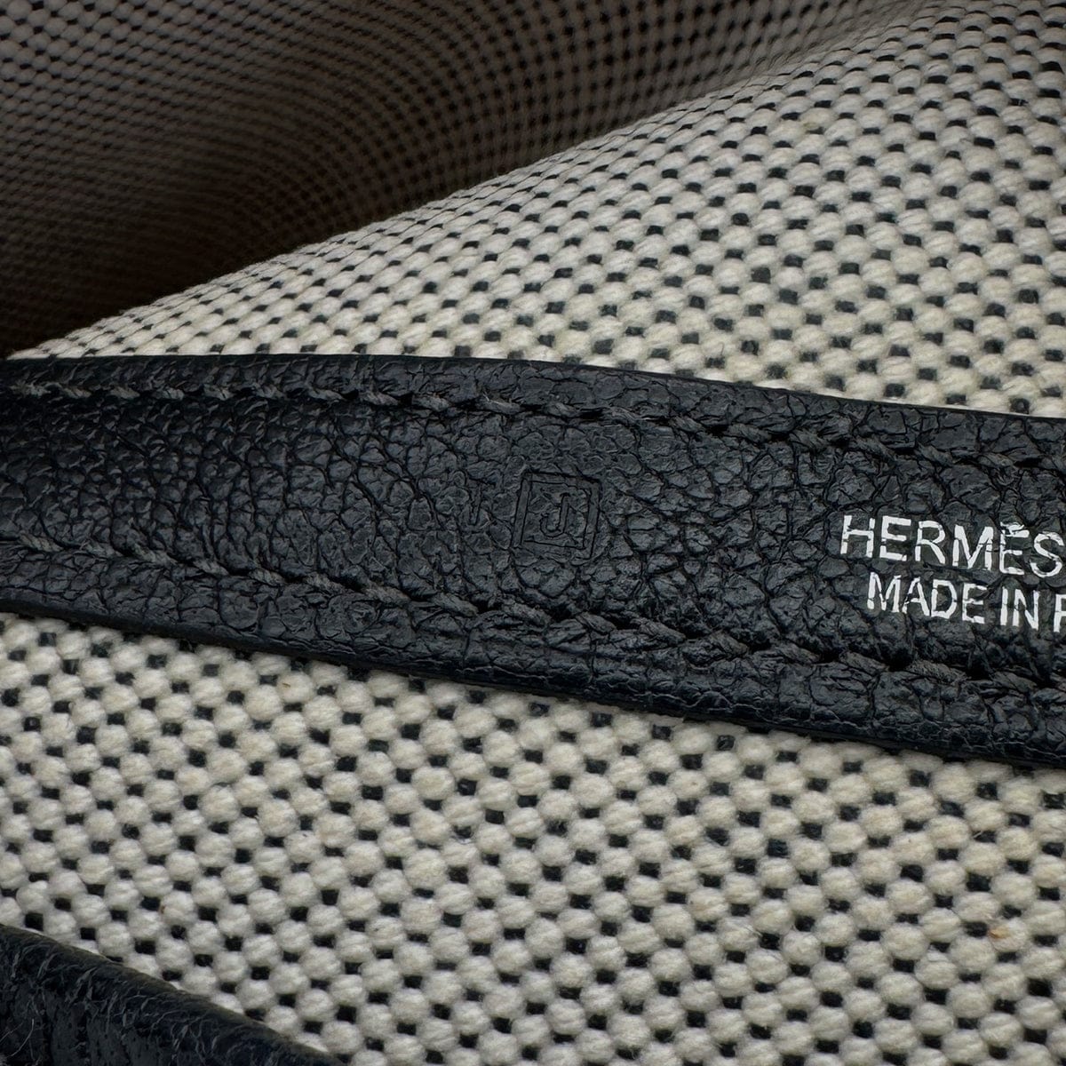 Luxury Promise Japan HERMES GARDEN PARTY 36 PM ECRU BLACK TOILE H TOTE BAG □J 90310339