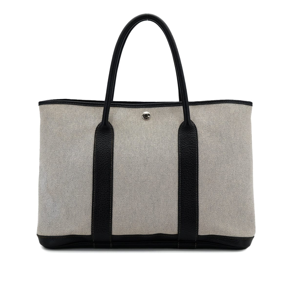 Luxury Promise Japan HERMES GARDEN PARTY 36 PM ECRU BLACK TOILE H TOTE BAG □J 90310339