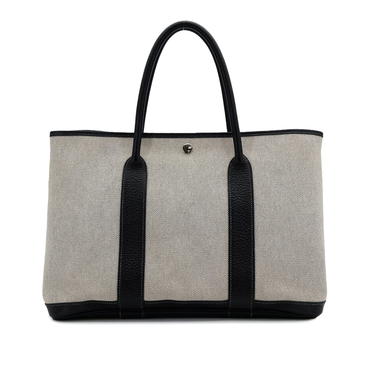 Luxury Promise Japan HERMES GARDEN PARTY 36 PM ECRU BLACK TOILE H TOTE BAG □J 90310339