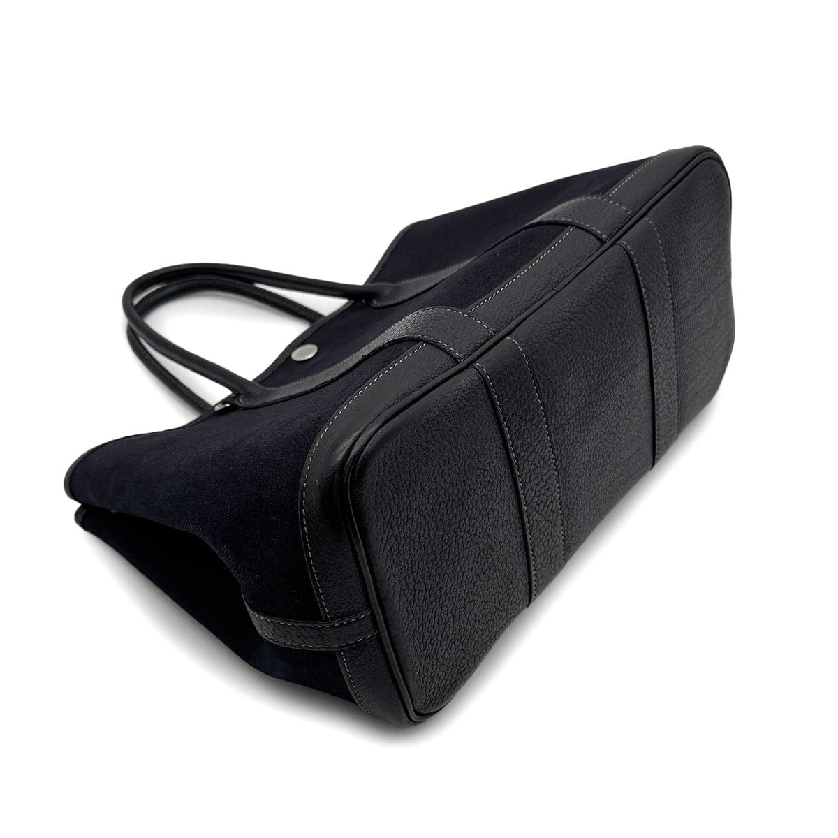 Luxury Promise Japan HERMES GARDEN PARTY TPM BLACK TOILE OFFICIER BUFFLE SKIPPER HAND SHOULDER BAG 2004 SQUARE H 90314341