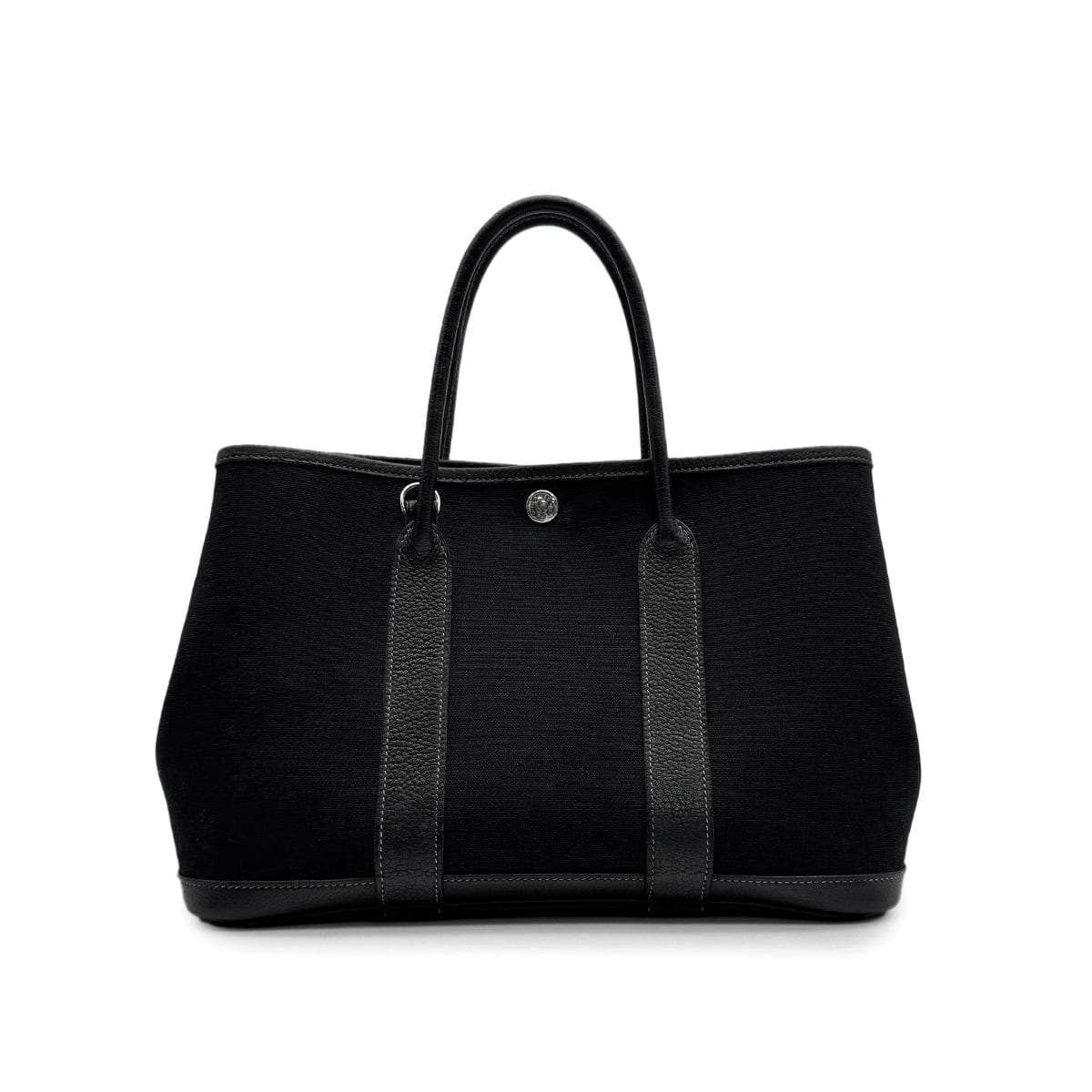 Luxury Promise Japan HERMES GARDEN PARTY TPM BLACK TOILE OFFICIER BUFFLE SKIPPER HAND SHOULDER BAG 2004 SQUARE H 90314341