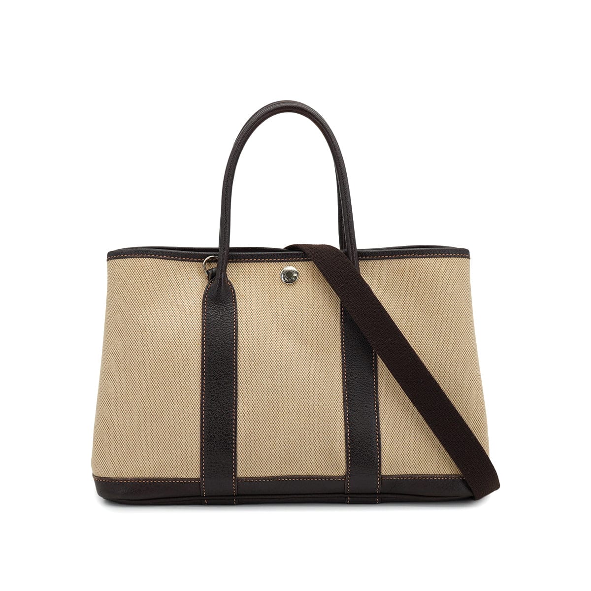 Luxury Promise Japan HERMES GARDEN PARTY TPM MARRON TOILE H HAND SHOULDER BAG 2005 SQUARE I 90334297