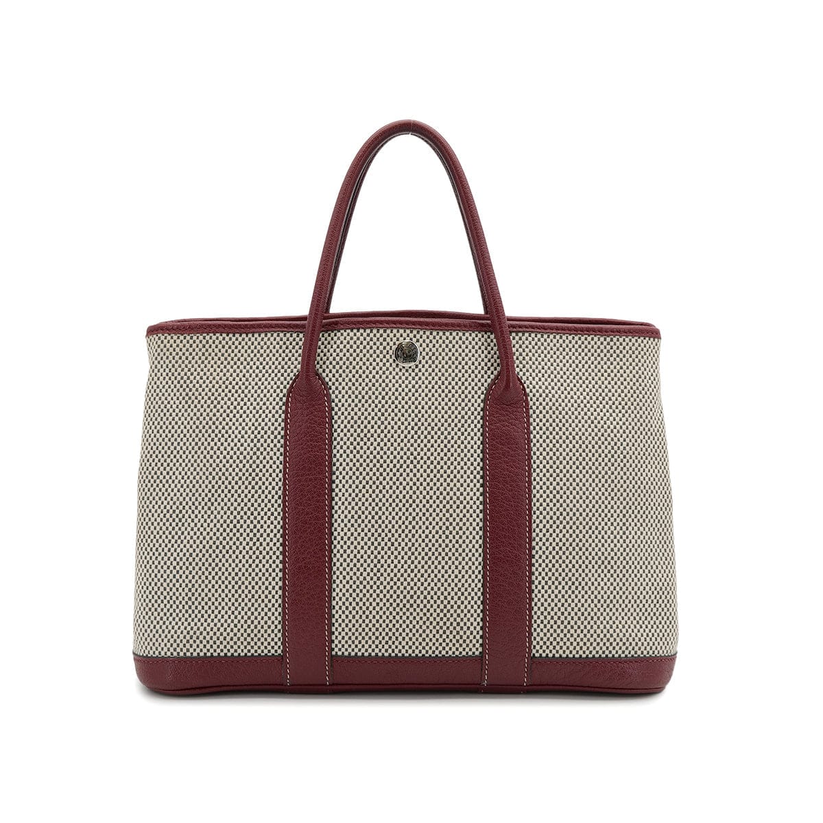Luxury Promise Japan HERMES GARDEN PARTY TPM ROUGE H TOILE GM BUFFLE SKIPPER HAND BAG 2013 SQUARE Q 90315023