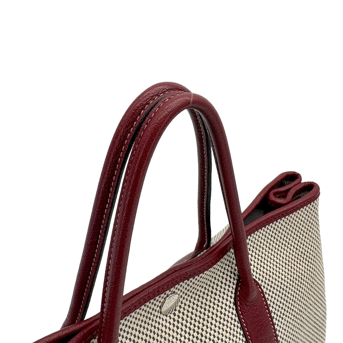 Luxury Promise Japan HERMES GARDEN PARTY TPM ROUGE H TOILE GM BUFFLE SKIPPER HAND BAG 2013 SQUARE Q 90315023