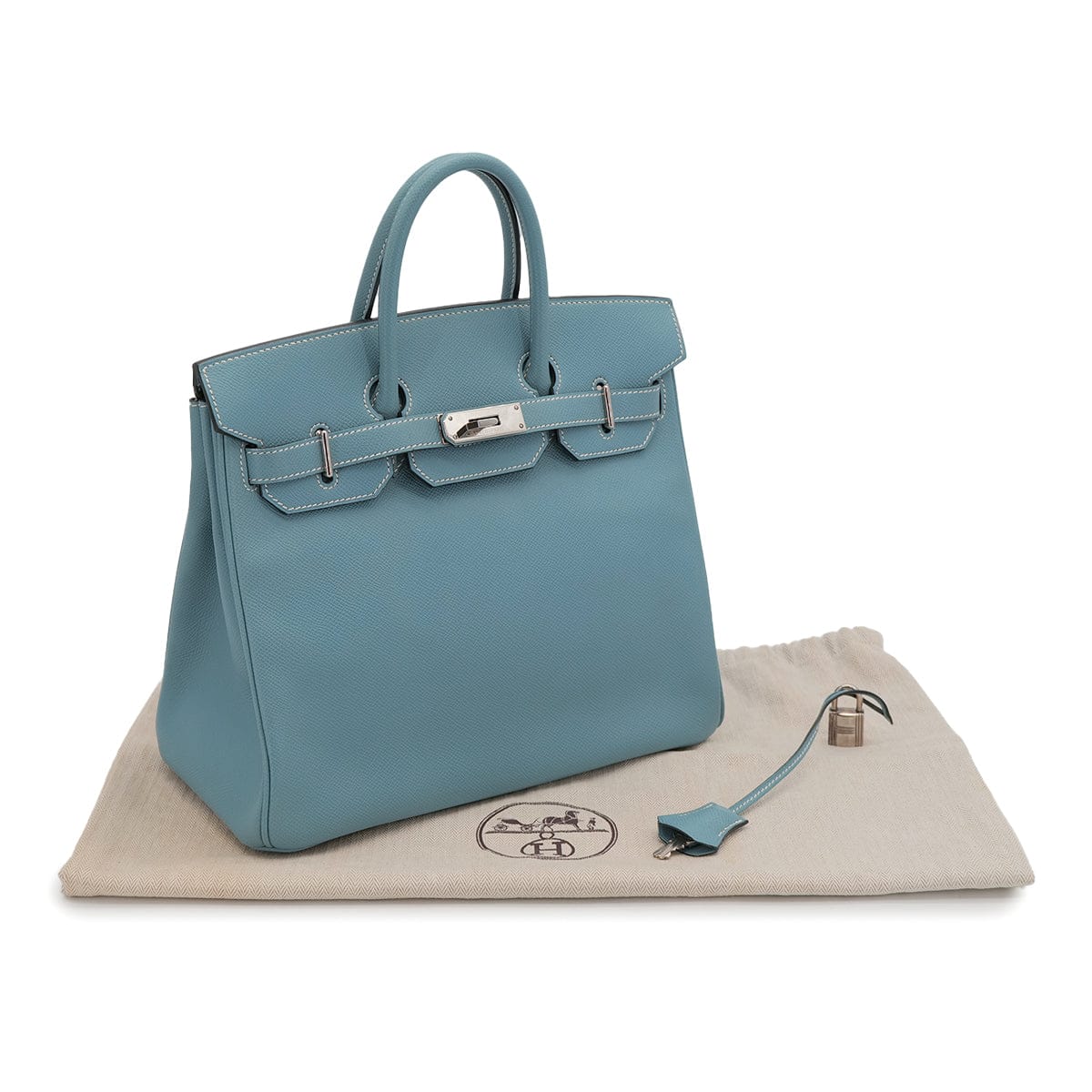 Luxury Promise Japan HERMES HAUT A COURROIES 28 BLUE JEAN VEAU EPSOM HAND BAG 2006 SQUARE J PALLADIUM HARDWARE 90324659