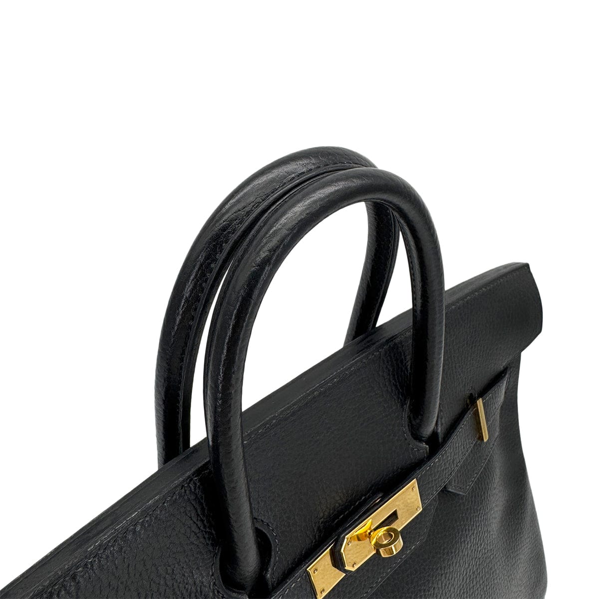 Luxury Promise Japan HERMES HAUT A COURROIES 32 BLACK ARDENNES HAND BAG 1996 CIRCLE Z GOLD HARDWARE 90323447