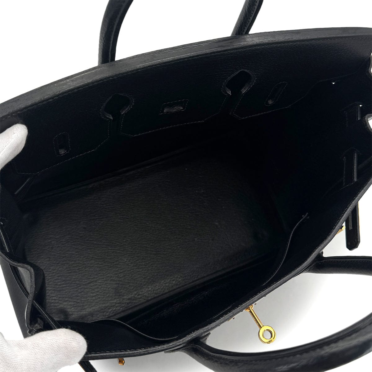 Luxury Promise Japan HERMES HAUT A COURROIES 32 BLACK ARDENNES HAND BAG 1996 CIRCLE Z GOLD HARDWARE 90323447