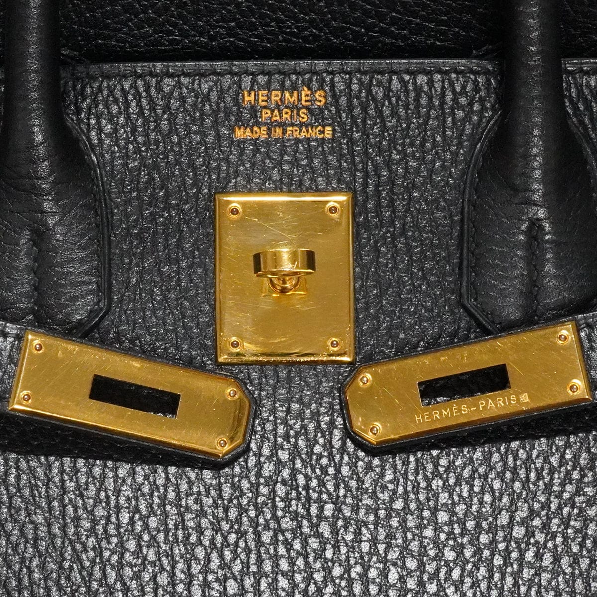 Luxury Promise Japan HERMES HAUT A COURROIES 32 BLACK ARDENNES HAND BAG 1996 CIRCLE Z GOLD HARDWARE 90344865