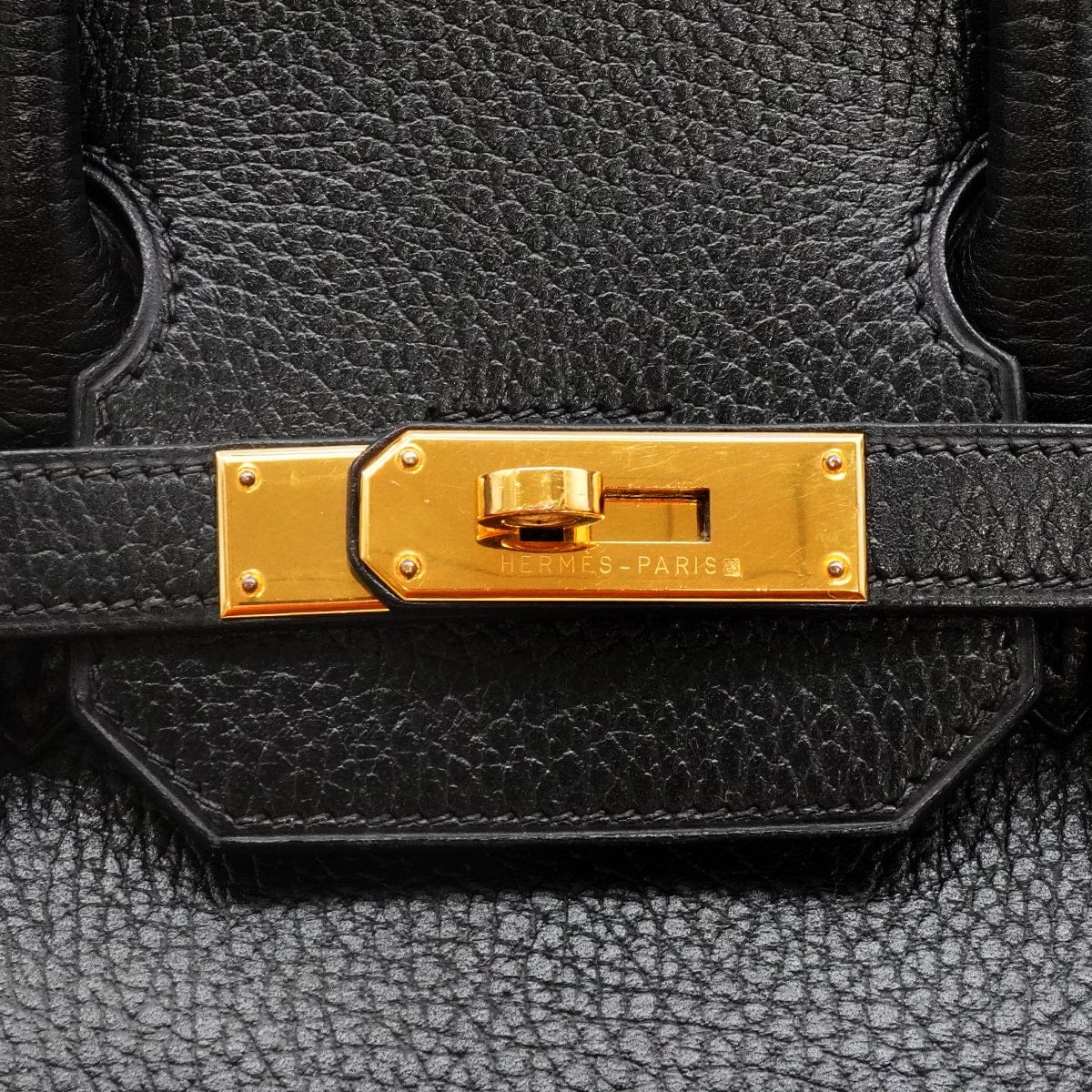 Luxury Promise Japan HERMES HAUT A COURROIES 32 BLACK ARDENNES HAND BAG 1996 CIRCLE Z GOLD HARDWARE 90344865