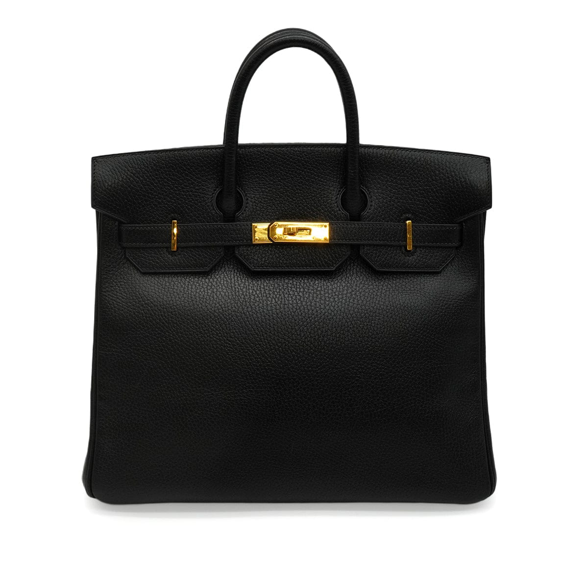 Luxury Promise Japan HERMES HAUT A COURROIES 32 BLACK ARDENNES HAND BAG 1996 CIRCLE Z GOLD HARDWARE 90344865
