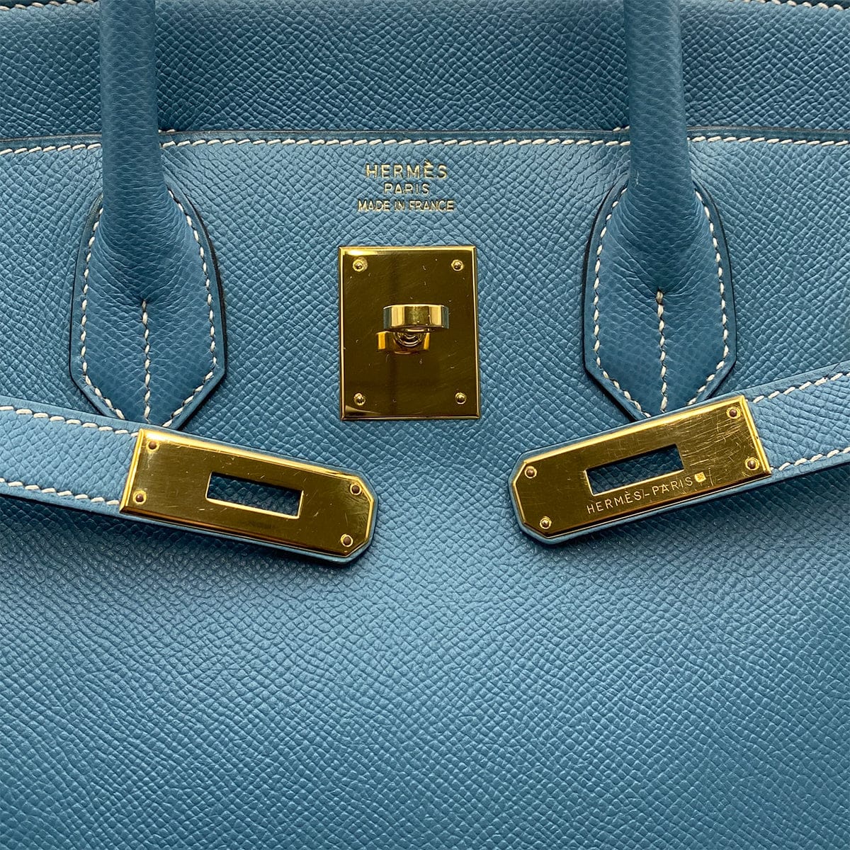 Luxury Promise Japan HERMES HAUT A COURROIES 32 BLUE JEAN EPSOM HAND BAG □C SHW 90299364