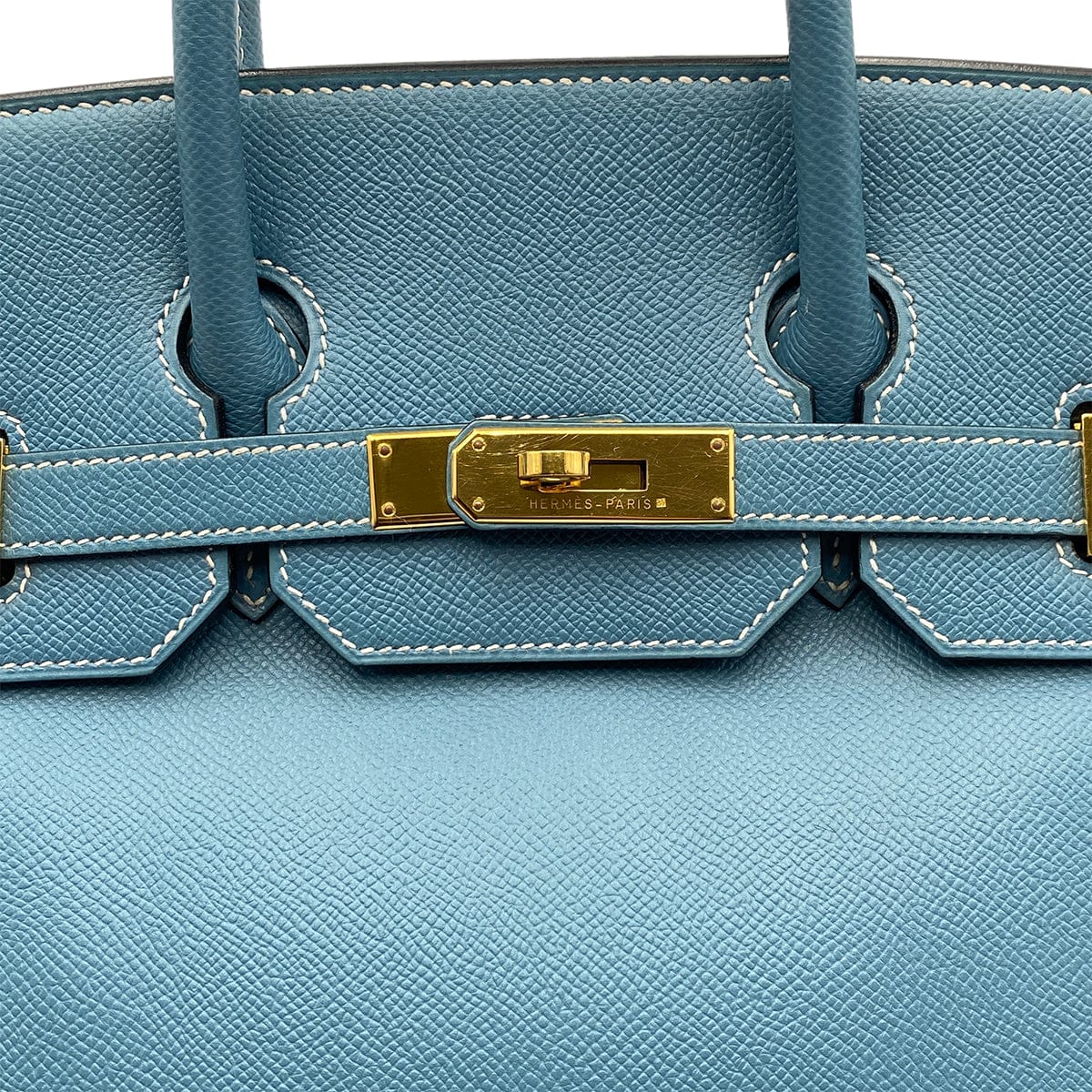 Luxury Promise Japan HERMES HAUT A COURROIES 32 BLUE JEAN EPSOM HAND BAG □C SHW 90299364