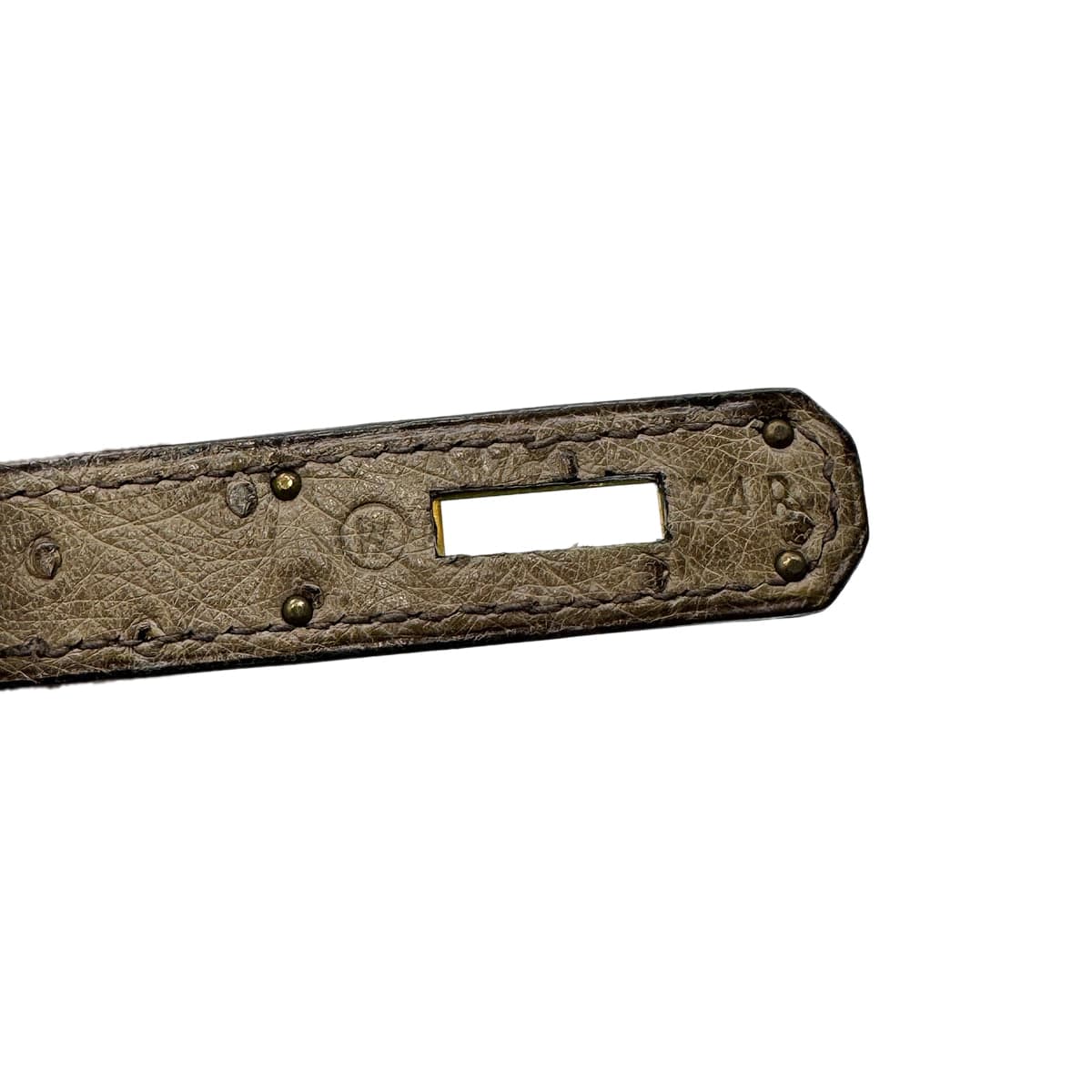 Luxury Promise Japan HERMES HAUT A COURROIES 32 GRAY OSTRICH HAND BAG 〇W GHW 90299365