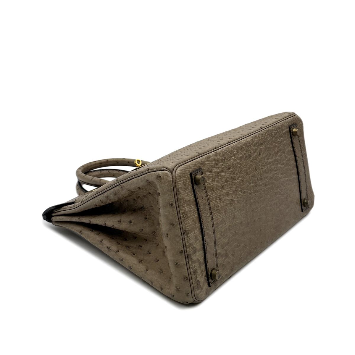 Luxury Promise Japan HERMES HAUT A COURROIES 32 GRAY OSTRICH HAND BAG 〇W GHW 90299365