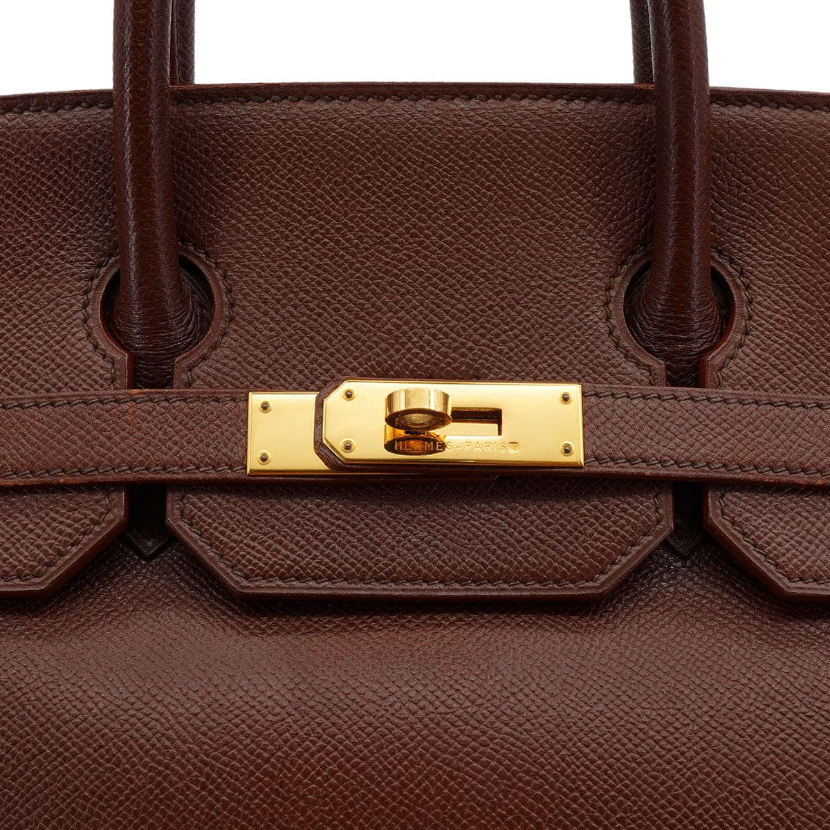Luxury Promise Japan HERMES HAUT A COURROIES 32 HABANA COURCHEVEL HAND BAG 1995 CIRCLE Y GOLD HARDWARE 90340451