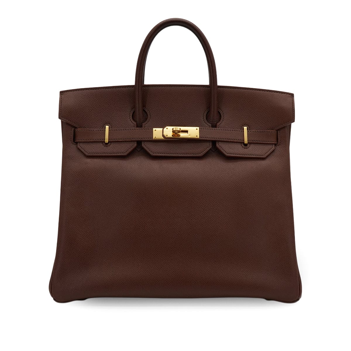 Luxury Promise Japan HERMES HAUT A COURROIES 32 HABANA COURCHEVEL HAND BAG 1995 CIRCLE Y GOLD HARDWARE 90340451