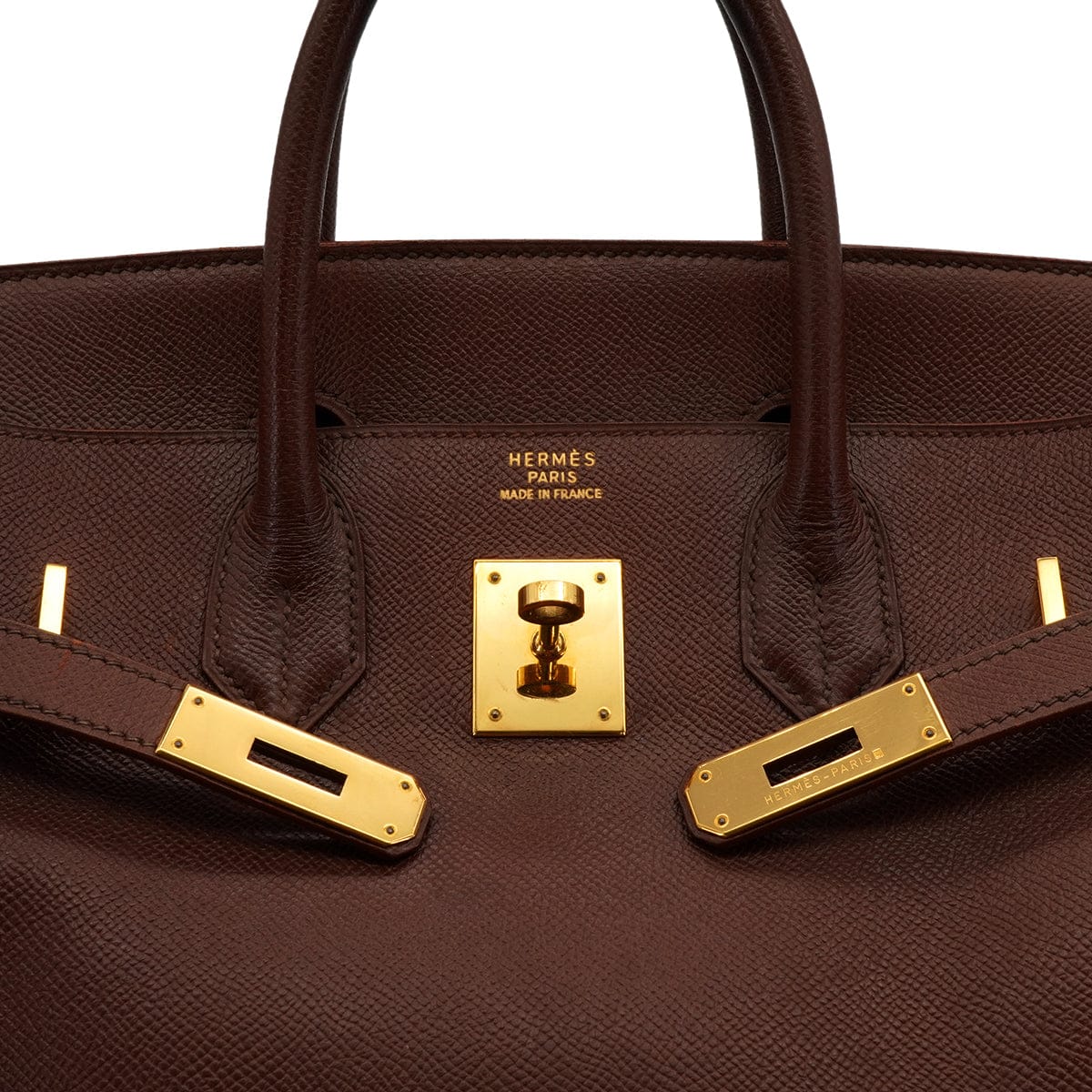 Luxury Promise Japan HERMES HAUT A COURROIES 32 HABANA COURCHEVEL HAND BAG 1995 CIRCLE Y GOLD HARDWARE 90340451