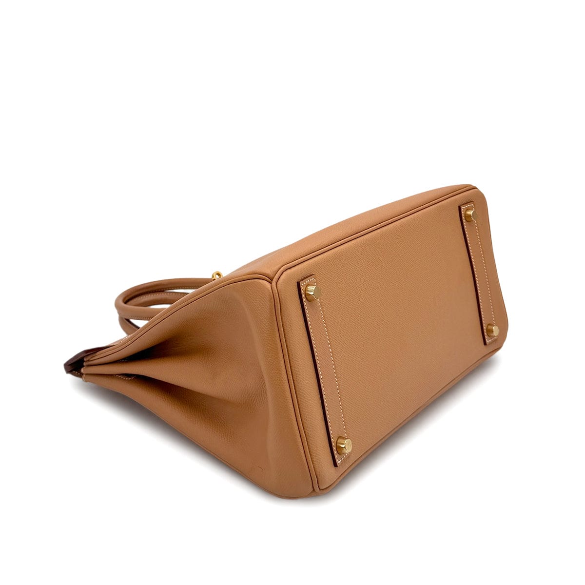 Luxury Promise Japan HERMES HAUT A COURROIES 32 NATUREL COUCHEVEL HAND BAG 1998 SQUARE B GOLD HARDWARE 90312522