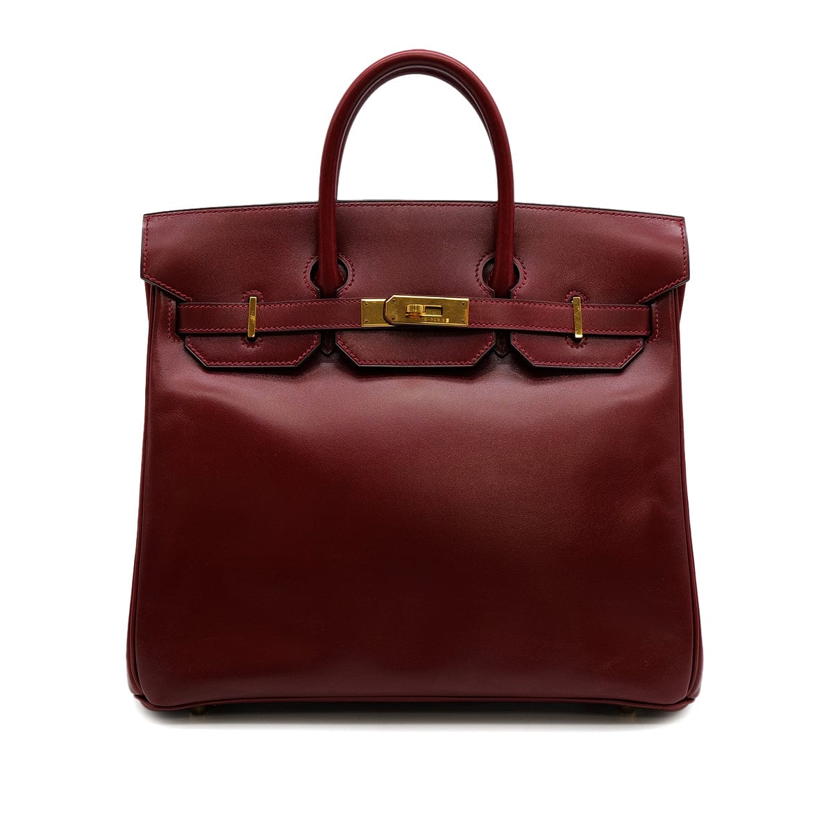 Luxury Promise Japan HERMES HAUT A COURROIES 32 ROUGE H BOXCALF HAND BAG 2002 SQUARE F GOLD HARDWARE 90314404