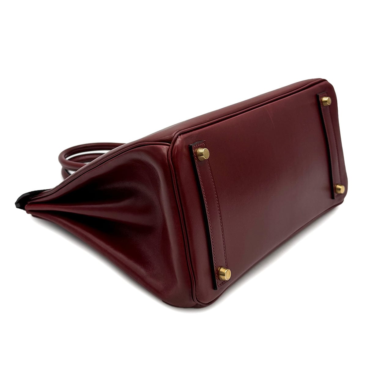 Luxury Promise Japan HERMES HAUT A COURROIES 32 ROUGE H BOXCALF HAND BAG 2002 SQUARE F GOLD HARDWARE 90314404