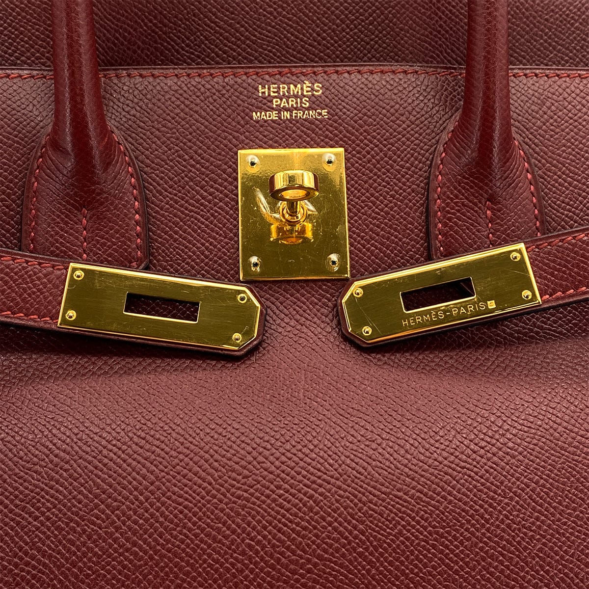 Luxury Promise Japan HERMES HAUT A COURROIES 32 ROUGE H COUCHEVEL HAND BAG 2000 SQUARE D GOLD HARDWARE 90324285