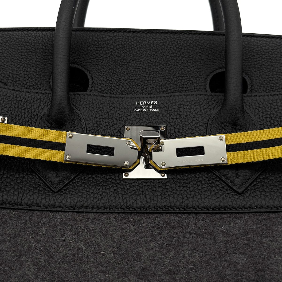 Luxury Promise Japan HERMES HAUT A COURROIES 40 BLACK TOGO FELT HAND BAG W PHW 90305242