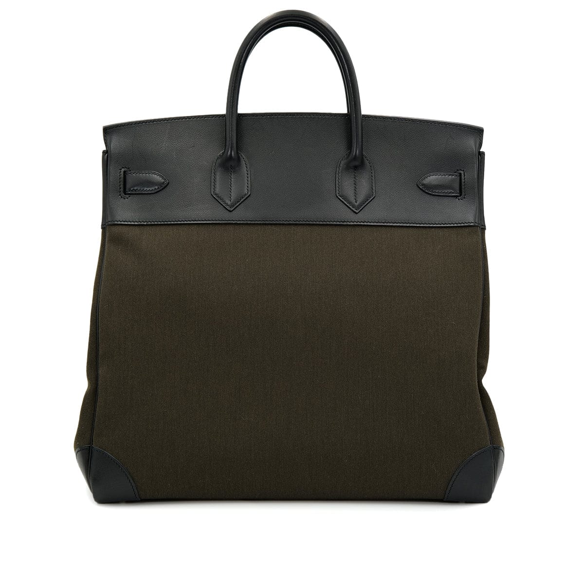 Luxury Promise Japan HERMES HAUT A COURROIES 40 BLACK VERT MAQUIS EVERCOLOR TOILE OFFICIER HAND BAG Z SHW 90301717